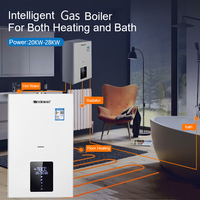 Pemanas Gas gantung dinding Boiler 2 penukar panas 20KW 24KW Combi Gas Mini Boiler