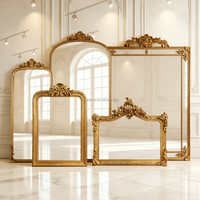 Miroir sur pied personnalisé de style baroque français, grand miroir de maquillage vintage avec cadre en bois pour la décoration intérieure
