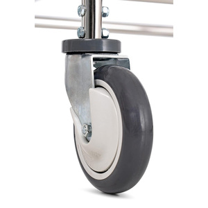 Chariot à linge roulant en acier Panier à linge en fil métallique avec roues Cadre en acier avec roulettes galvanisées de 4 pouces Chariot en fil métallique pour le linge - Product Image 4