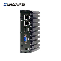 Mini PC Servidor 2LAN con Procesador Apollo Lake J1900/J1800/J3455 de Cuatro Núcleos, 2GB de RAM y Puerto RS232, Compatible con Win10 y Linux