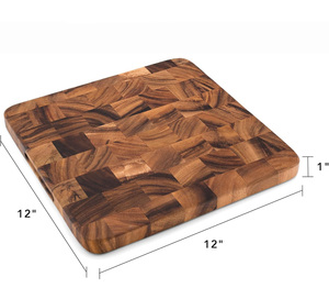 เขียงไม้ทรงสี่เหลี่ยมแบบ End Grain ทนทาน ถาดเสิร์ฟอาหาร ถาดชิ้นส่วนเนื้อสัตว์ ทำจากไม้กระถินณรงค์แข็งแรง เหมาะสำหรับเชฟ ใช้ในครัว หรือเป็นของขวัญ - Product Image 6
