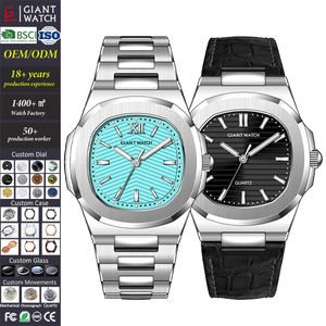 Montre à quartz pour homme de luxe, classique, de marque, en acier inoxydable, bracelet carré, logo personnalisé, OEM, étanche, marque privée - Product Image 1