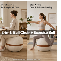 Chaise de yoga avec logo personnalisé pour le bureau, avec housse en tissu lavable et poignée, siège de ballon de stabilité anti-éclatement avec pompe