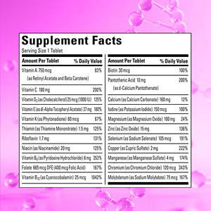 Tabletas Multivitamínicas OEM ODM con Vitamina, Biotina, Niacina y Cobre que Favorecen la Función Cognitiva, Cardiovascular y la Presión Arterial - Product Image 2