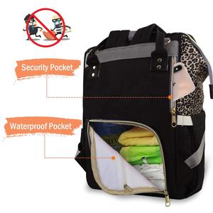 <span class=keywords><strong>Zaino</strong></span> <span class=keywords><strong>Porta</strong></span> Pannolini per Bambina, Borsa Fasciatoio Leopardata - Product Image 3