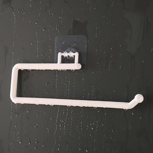 Support multifonctionnel pour essuie-tout de cuisine, support de rangement pour film alimentaire, crochet pour torchon, fixation adhésive, hauteur 2-3,9 pouces - Product Image 5