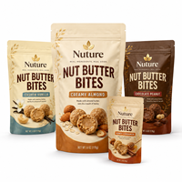 Sachet Doypack Personnalisé Imprimé pour Popcorn Caramel, avec Soufflet Latéral, en Kraft, Fermeture Zip, Qualité Alimentaire, pour Mélange de Graines et Noix