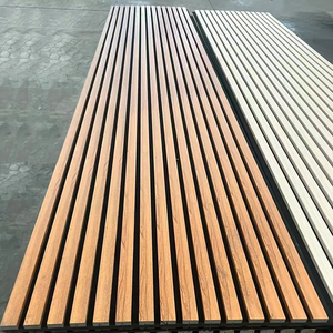 Offre spéciale Panneau mural en bois à lattes acoustiques en noyer contemporain Panneau de bois décoratif intérieur moderne pour hôtel Échantillon gratuit - Product Image 6