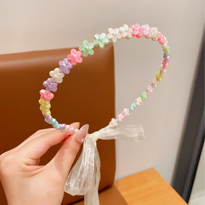 Diadema de primavera colorida para niños Banda de cinta de tarjeta de pelo roto para niña pequeña - Product Image 5