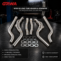 Collecteur d'échappement long GRWA pour Mercedes-Benz C63 AMG W204 2008-2019 M156 V8 en acier inoxydable 304 finition brossée