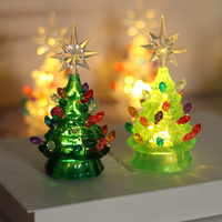 Weihnachtsbaum Mini-LED-Beleuchtung Tischbaum mit Mehrfarbigen Glühbirnen & Sternspitze, Feiertagsdekoration für Kamin, Tisch oder Schreibtisch