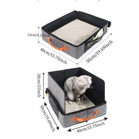 Sac de rangement pliable et imperméable en polyester pour litière de chat portable d'extérieur, toilettes de voyage pour animaux de compagnie, personnalisation prise en charge