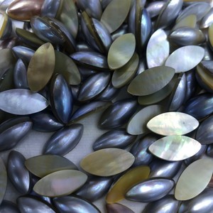 Perlas de Concha Ma Yan, Color Gris Azulado, Naturales, de Agua de Mar, Forma Ovalada, para Fabricación de Joyería y Manualidades - Product Image 2