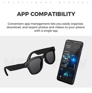 แว่นตาอัจฉริยะ AI รุ่น 2026 M01S กล้อง 5MP หน่วยความจำ 16GB สีดำ แดง เบจ รองรับ WiFi บลูทูธ แปลภาษาด้วย AI มากกว่า 100 <span class=keywords><strong>ภาษา</strong></span> แบบ Private Mold - Product Image 6