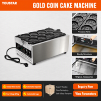 Machine à gaufres commerciale 8 trous en aluminium moulé épais antiadhésif, facile à nettoyer, pour la préparation de gâteaux en forme de pièce d'or