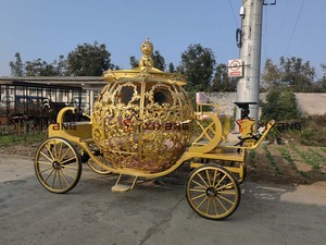 Carrozza di Cenerentola Bianca in Metallo per Matrimoni, Design Natalizio a Forma di Zucca, Prodotta dal Produttore di Carrozze a Zucca - Product Image 4