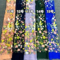 Tissu en dentelle florale délicate multicolore, tissu brodé de bonne qualité, tulle transparent pour travaux manuels, confection de vêtements, robe pour femmes