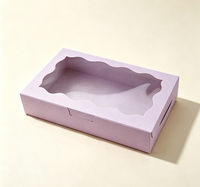 Boîte d'emballage pour desserts en papier kraft avec fenêtre, boîte en papier personnalisée imprimée avec laminage UV pour pâtisserie, gâteaux, biscuits, aliments, emballage cadeau