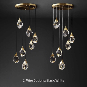 Design moderno Espiral Lustre longa Escada De Cristal Lustre Pingente Luz Escada Iluminação Tetos Altos Sala De Estar - Product Image 3