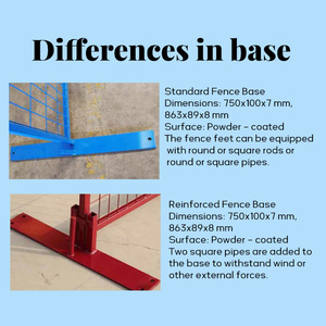 Đa chức năng xây dựng trang web tạm thời hàng rào 6ft x 9ft + Chân cơ sở đầy đủ kim loại hàng rào an ninh tạm thời - Product Image 5