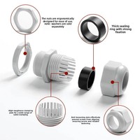 Connecteurs étanches série M en nylon PA66 YQWEIG, presse-étoupe étanches série PG, protection contre la tension en plastique M12/M16