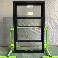 Ventana y puertas de Pvc de CHANGYI, ventanas verticales deslizantes con rotura térmica, ventanas de color negro UPVC, ventana colgada individual o individual con diseño de parrilla