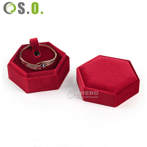 Hexagonal Velvet Jewelry <b>Box</b> for Bangle Bracelet Multi Color Options for Jewelry <b>Storage</b> Gift and Retail Display - Product Image 4
