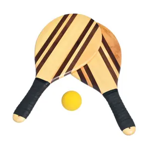 プロの真の品質カスタマイズされた木製ビーチパドルボールラケットビーチテニスラケット