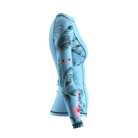 Maillot de bain anti-UV UPF50+ à manches longues pour femme, col montant, ajusté, protection solaire pour le surf et le kayak