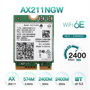 Tarjeta WiFi 6E AX211NGW Original, 802.11ax Tri-Banda <span class=keywords><strong>MU</strong></span>-MIMO, Receptor de Red Interna para <span class=keywords><strong>PC</strong></span> con Windows 10/11 de 64 bits - Product Image 5