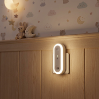 Luz Nocturna LED Mini Enchufable con Sensor de Control, Regulable, Ignífuga, con 30,000 Horas de Duración, para Dormitorio, Superventas