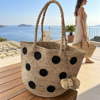 Sac de plage en raphia de luxe fait main pour femme, sac fourre-tout en paille bohème grande capacité, sac à main tissé au crochet pour voyage et vacances