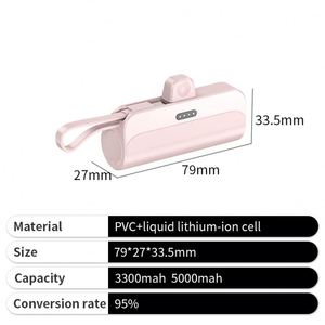Batterie externe personnalisée en forme de capsule, mini chargeur 3300 mAh, promotion, batterie externe en PVC pour l'extérieur avec logo - Product Image 3