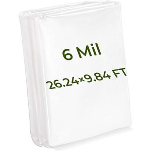 Film plastique pour serre 10 x 26 pieds, 6 mil, résistant aux UV, en polyéthylène, pour la protection contre le gel du jardin - Product Image 2