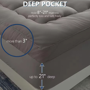 <span class=keywords><strong>Sur</strong></span>-<span class=keywords><strong>matelas</strong></span> en fibre de microfibre matelassé de couleur unie épaissie pour hôtels et maisons Literie douce et moelleuse Taille personnalisée - Product Image 5