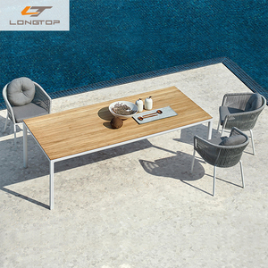 Meubles d'extérieur en rotin, chaises <span class=keywords><strong>de</strong></span> salle à manger rondes, ensembles <span class=keywords><strong>de</strong></span> <span class=keywords><strong>Table</strong></span> d'extérieur en rotin/osier, cuisine moderne pour <span class=keywords><strong>4</strong></span> <span class=keywords><strong>personnes</strong></span>, parc - Product Image 5