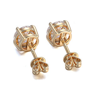 <span class=keywords><strong>Vero</strong></span> solido 18k 14k 10k <span class=keywords><strong>oro</strong></span> taglio rotondo 2ct 1ct 0,5ct laboratorio cresciuto <span class=keywords><strong>orecchini</strong></span> di fidanzamento da sposa Set di <span class=keywords><strong>orecchini</strong></span> da sposa per regalo da ragazza - Product Image 4