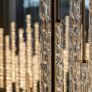 Pantalla de partición de cristal de gama alta, lámpara de pie, Vestíbulo de Hotel, escalera, recepción, área de negociación, lámpara colgante - Product Image 6