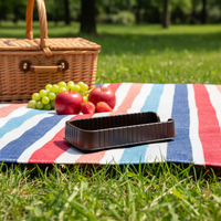 Barquette rectangulaire en plastique PP jetable et recyclable MINXING MX-IC01 personnalisée pour glaces, sushis, chips, sandwichs et pizzas