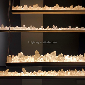 Nghệ thuật đá thạch anh trang trí chiếu sáng tự nhiên pha lê đá đèn chùm đá pha lê Đèn chùm cho khách sạn phòng khách - Product Image 2