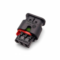 Lanshuo 1488991-1 Prise de sonde radar automobile domestique 3 broches, boîtier gainé PBT GF, IP66, 25A, 12V/24V/48V, câble à sertir femelle