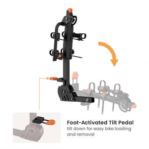 Support de vélo pliable en acier CBR09-21H pour 2 vélos, fixation au crochet de remorquage, pour vélos électriques, rangement pour SUV, camion, voiture, fourgonnette - Product Image 3