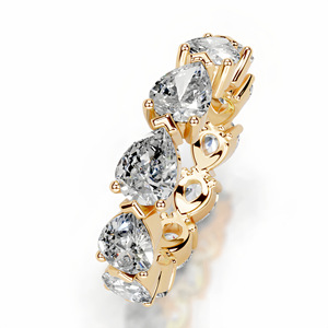 Anillos Finos de Eternidad Completa con Corte de Pera, <span class=keywords><strong>Plata</strong></span> de Ley 925, Chapados en Oro de 18k, con Moissanita VVS, Joyería Antideslustre al por Mayor - Product Image 4