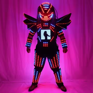 Costume de <span class=keywords><strong>robot</strong></span> LED programmable à écran lumineux, couleur RGB changeante, ailes lumineuses, pour spectacle de danse, carnaval, Halloween, cosplay - Product Image 1