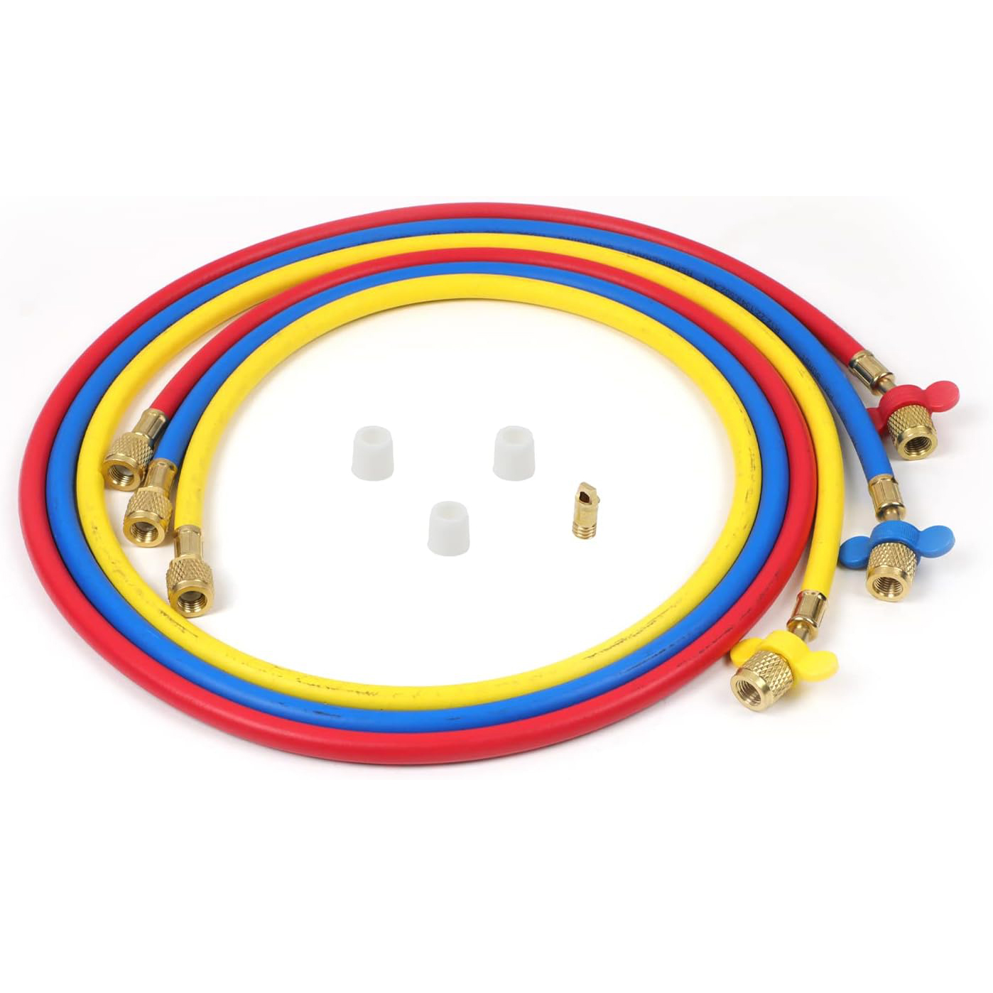 Pack Refrigerant Charging Hose With Ball Valve, 3-Color(Red/Yellow/Blue - View #4