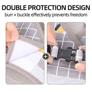 カスタム卸売反射型格子柄小型犬用ハーネスセット、高級で丈夫なペット用ハーネスとリード（散歩用） - Product Image 2