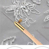 Populaire 13.5cm bricolage tricot broderie stylo tissage feutrage artisanat poinçon aiguille enfileur manche en bois outil accessoires de couture