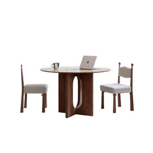 <b>Round</b> <b>Solid</b> <b>Wood</b> <b>Dining</b> <b>Table</b> 1.2m 1.35m 1.5m Stable Box Frame Structure For <b>Dining</b> Room - Product Image 5