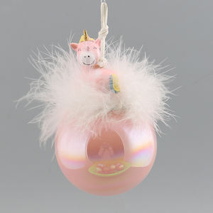 Ornements de boule de <span class=keywords><strong>verre</strong></span> de noël iridescent de forme personnalisée avec jouet Animal décorations de pendentif d'arbre de noël en vrac - Product Image 2