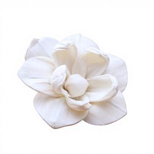 Fleurs de Magnolia en Bois de Sola Faite à la Main, Roseaux en Coton, Taille 6-10cm, Style Naturel Écologique, Accessoires Décoratifs pour la Maison - Product Image 1